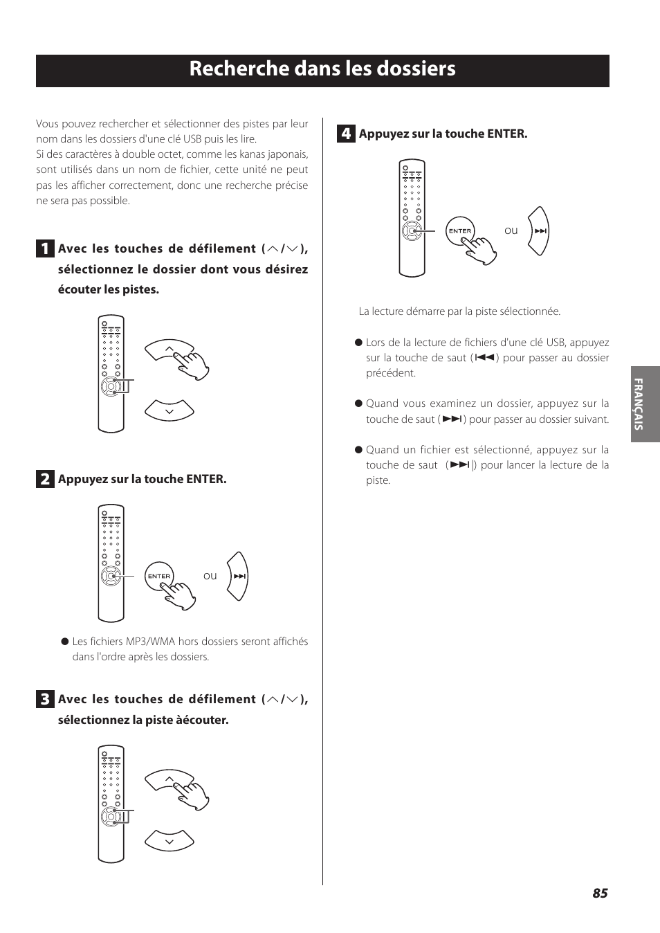 Recherche dans les dossiers | Teac NP-H750 User Manual | Page 85 / 176