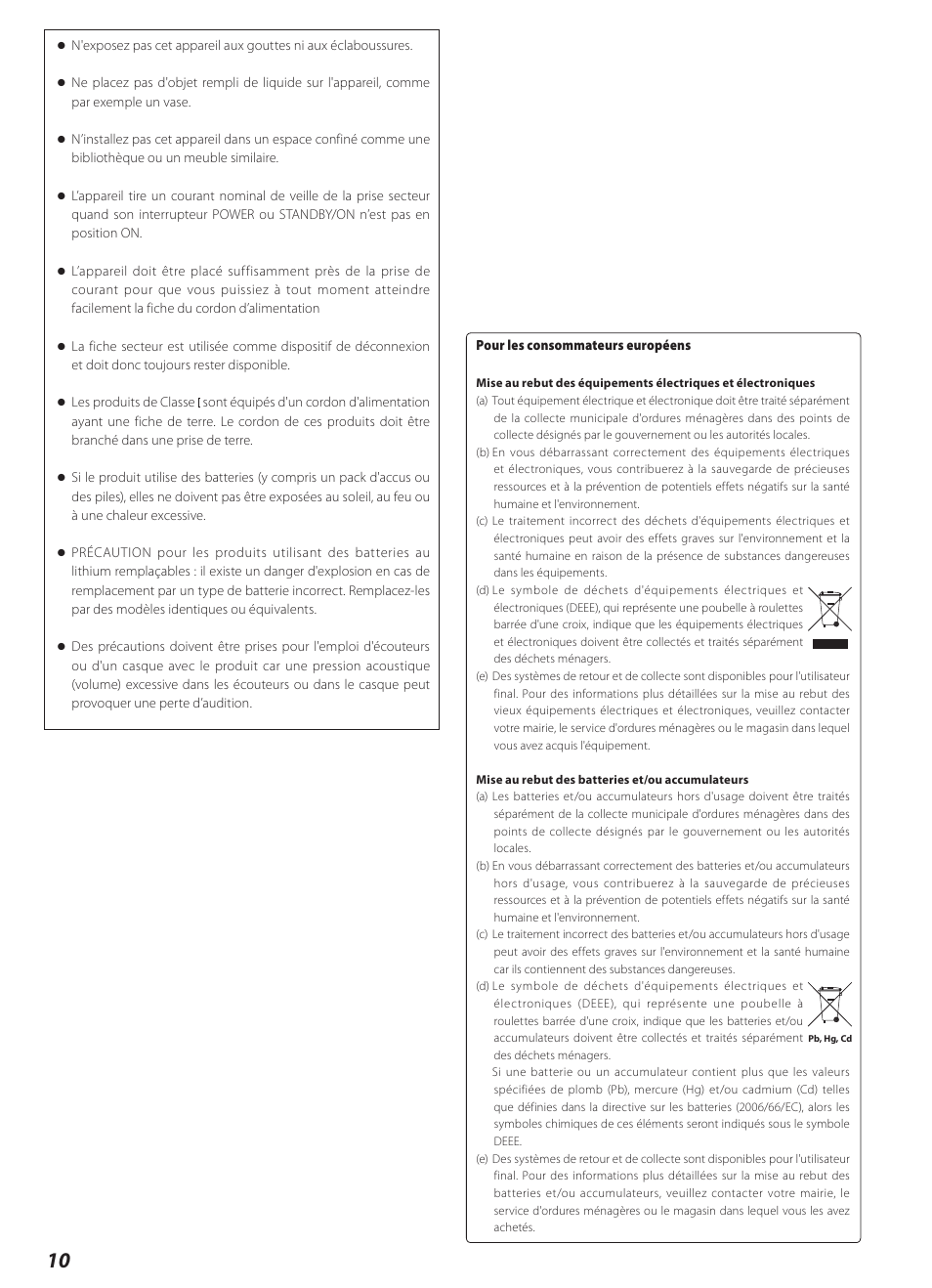 Français | Teac AI-2000 User Manual | Page 10 / 36