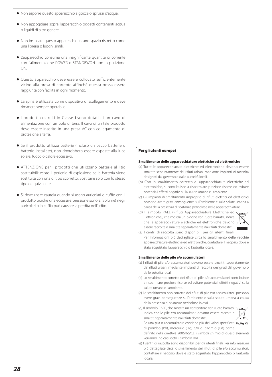 Italiano | Teac AI-2000 User Manual | Page 28 / 36