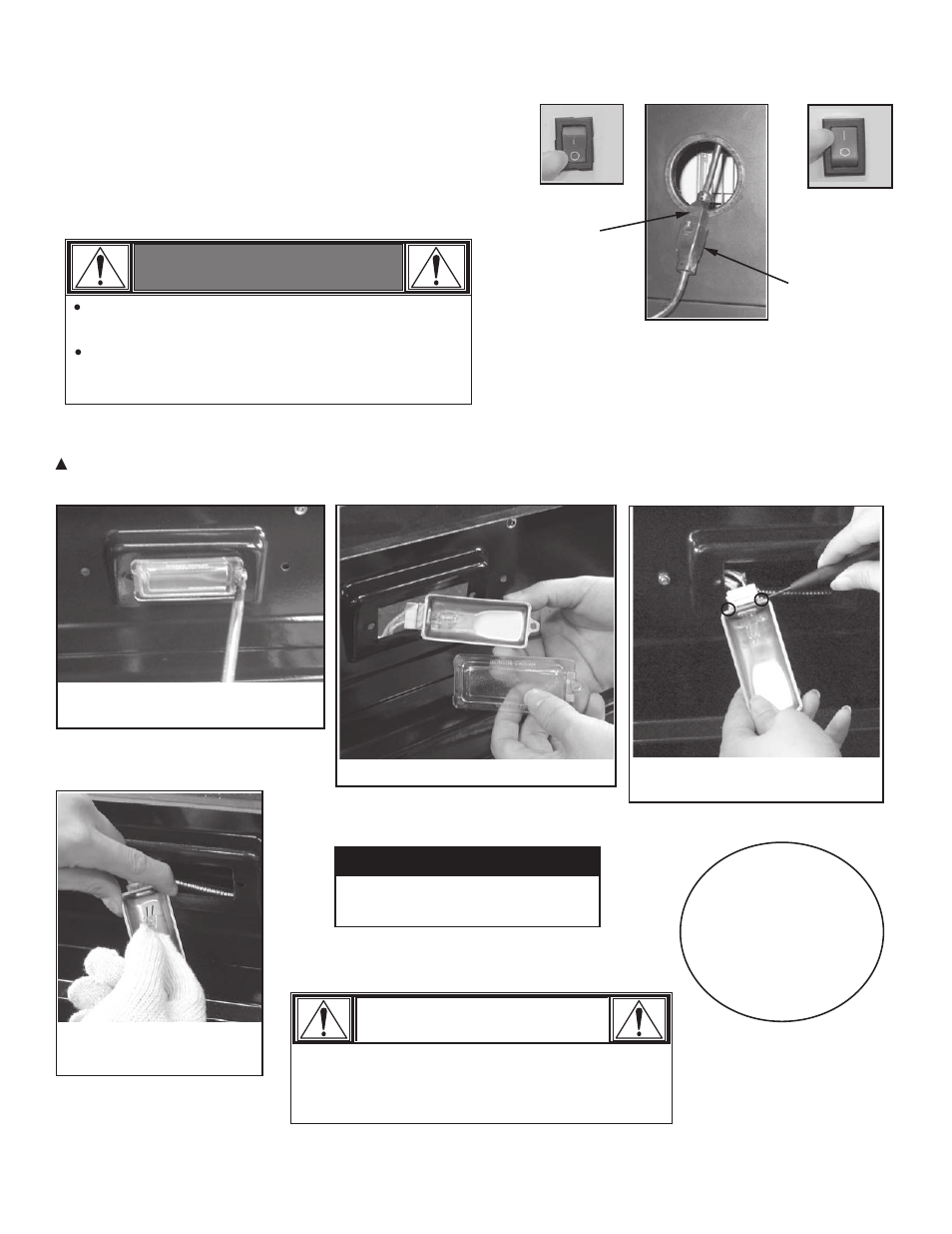 Grill halogen light, Warning, Caution | Char-Broil RED 463250811 User Manual | Page 10 / 44