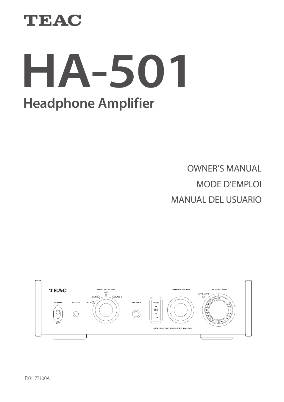 Teac HA-501 User Manual | 36 pages