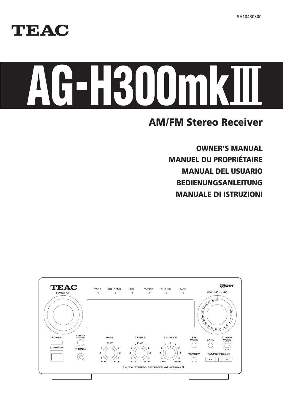 Teac AG-H300MKIII User Manual | 60 pages