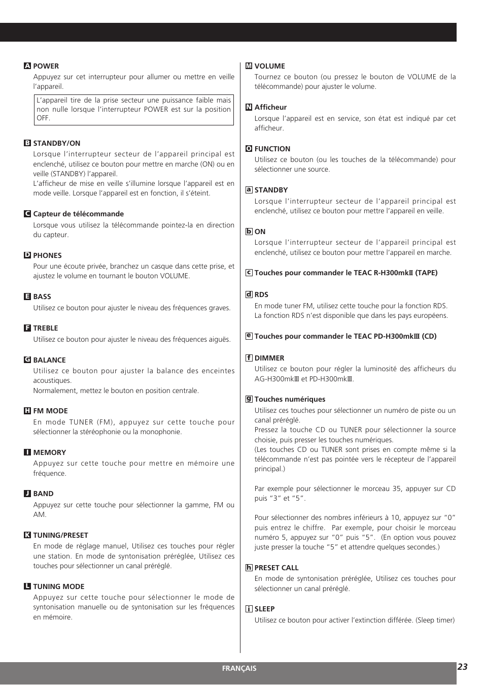 Teac AG-H300MKIII User Manual | Page 23 / 60