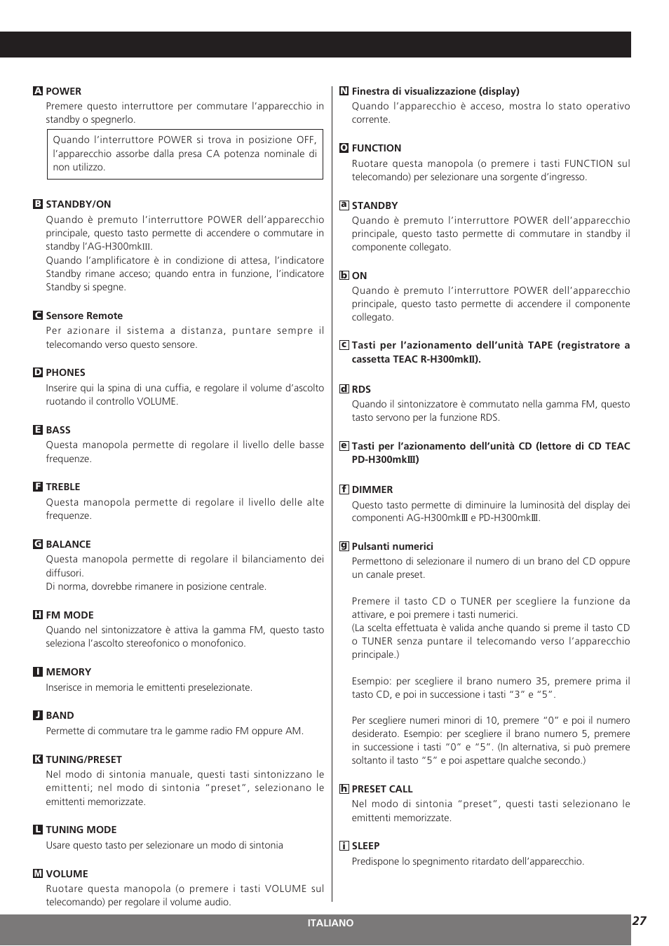 Teac AG-H300MKIII User Manual | Page 27 / 60