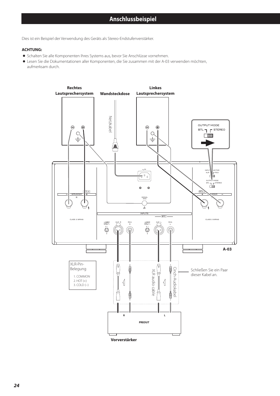 Anschlussbeispiel | Teac A-03 User Manual | Page 24 / 28