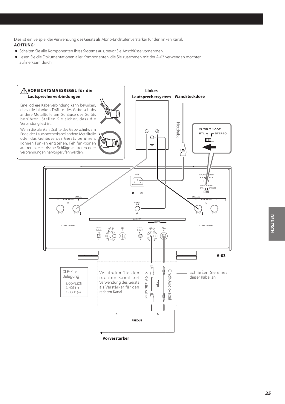 Deut sch | Teac A-03 User Manual | Page 25 / 28