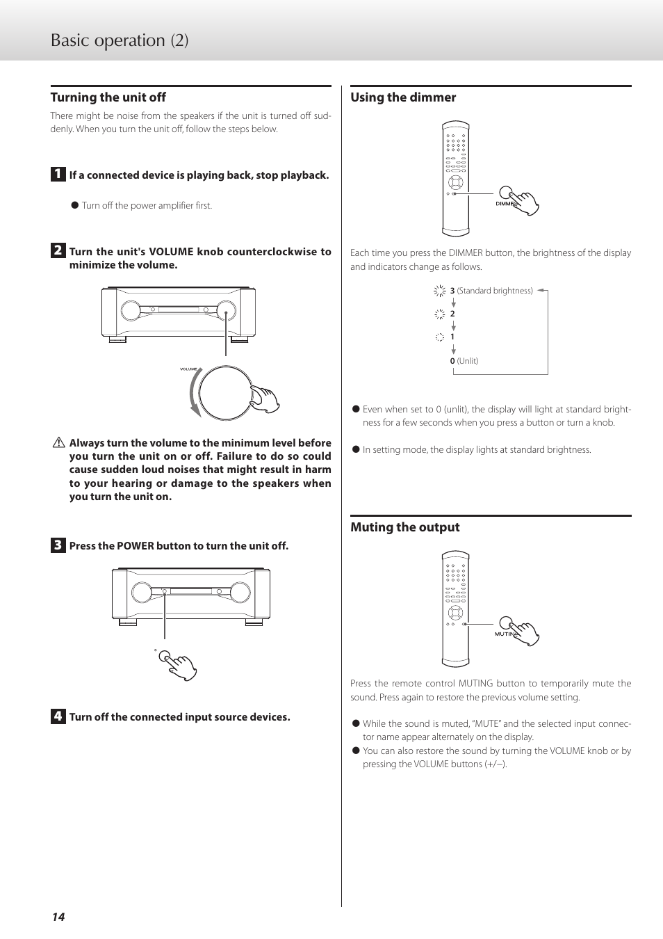 Basic operation (2) | Teac C-02 User Manual | Page 14 / 68