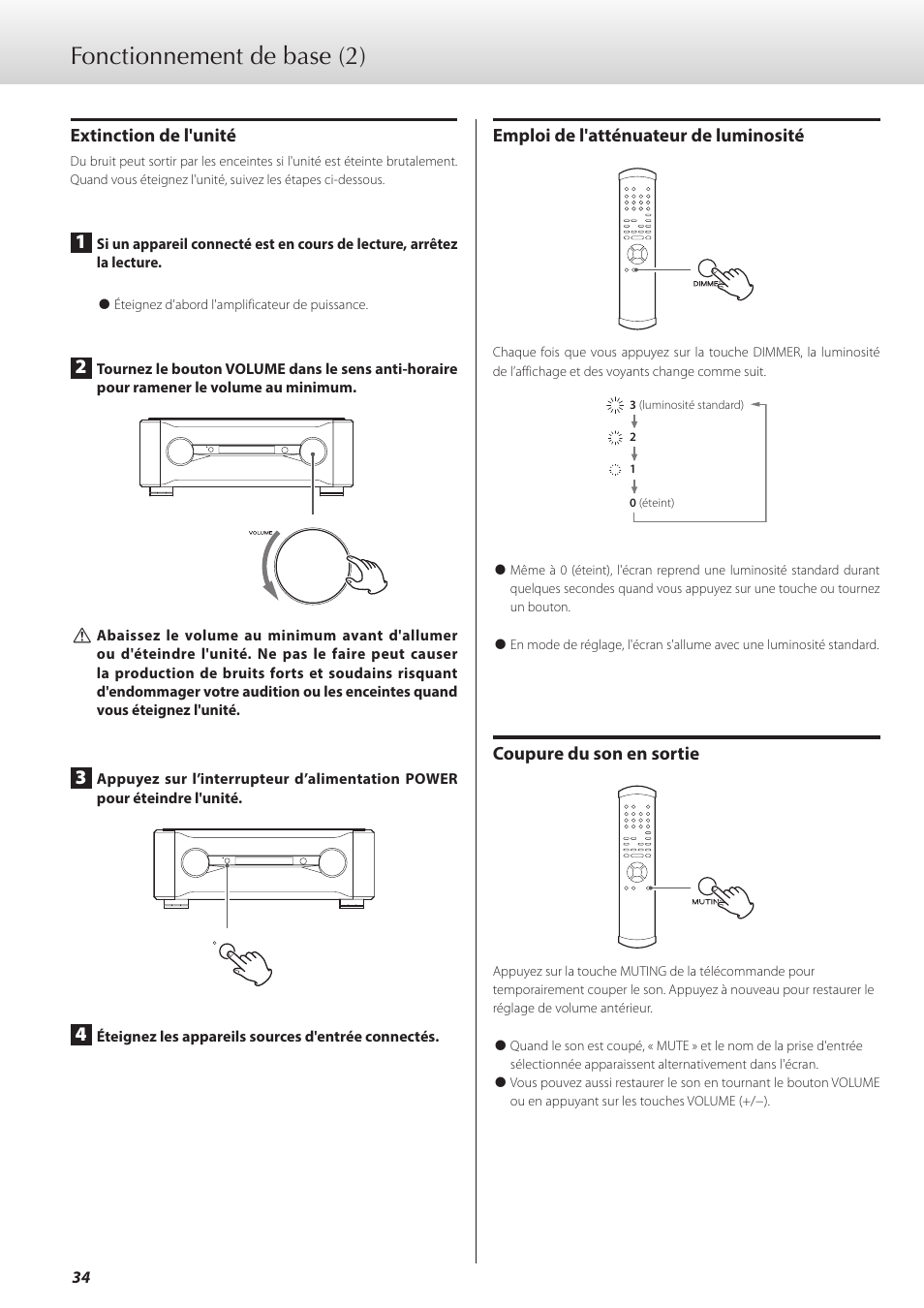 Fonctionnement de base (2) | Teac C-02 User Manual | Page 34 / 68