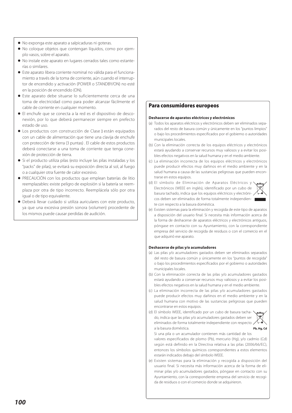 Español, Para consumidores europeos | Teac AD-RW900-B User Manual | Page 100 / 148