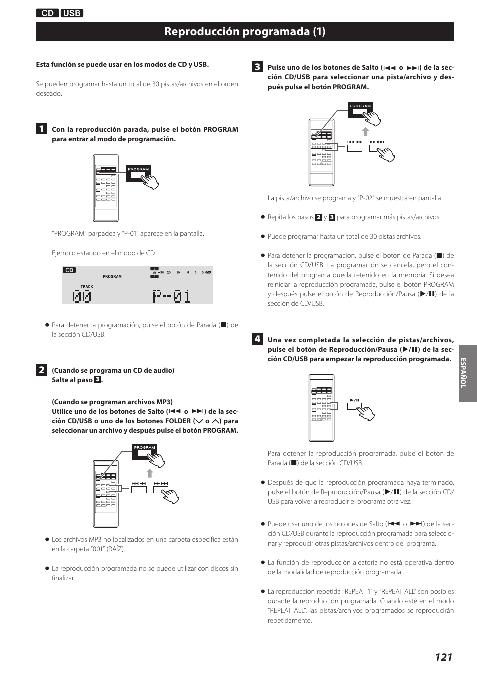 Reproducción programada, Reproducción programada (1) | Teac AD-RW900-B User Manual | Page 121 / 148