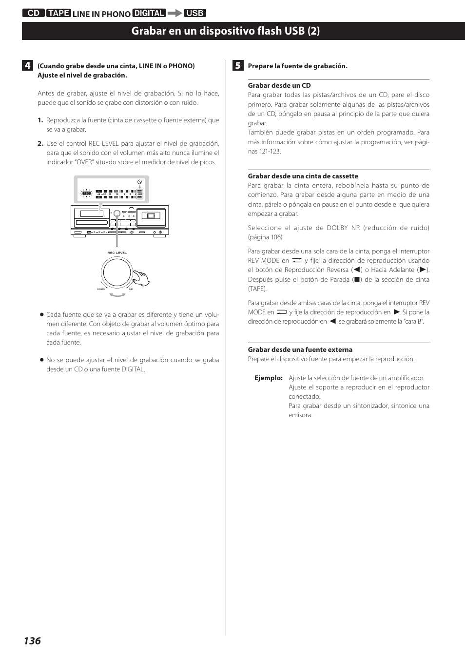 Grabar en un dispositivo flash usb (2) | Teac AD-RW900-B User Manual | Page 136 / 148