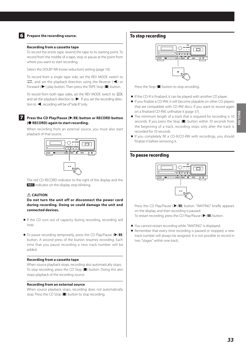 Teac AD-RW900-B User Manual | Page 33 / 148