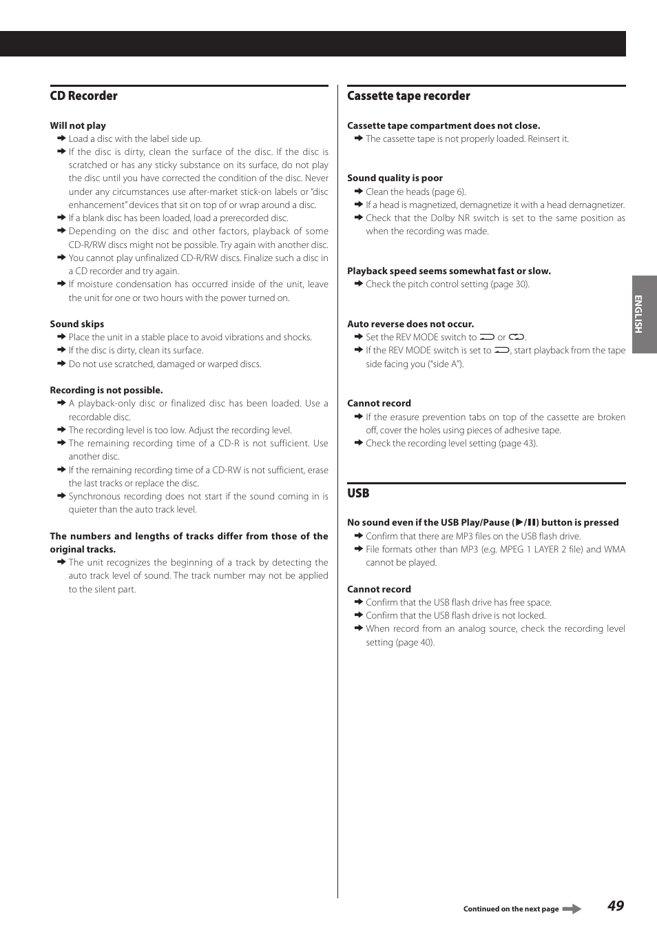 Cd recorder, Cassette tape recorder | Teac AD-RW900-B User Manual | Page 49 / 148