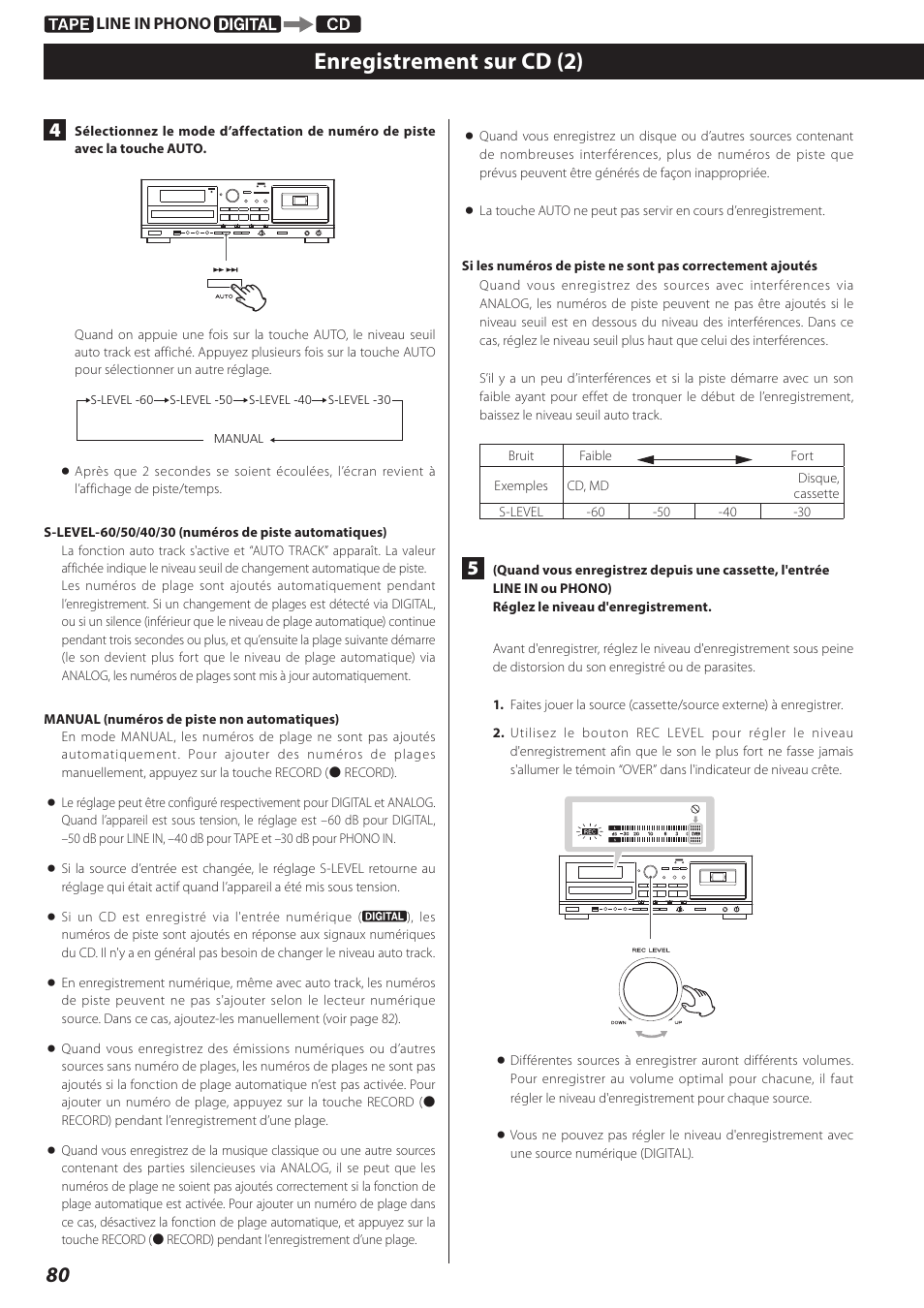 Enregistrement sur cd (2) | Teac AD-RW900-B User Manual | Page 80 / 148