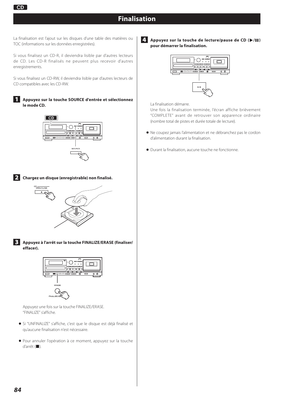 Finalisation | Teac AD-RW900-B User Manual | Page 84 / 148