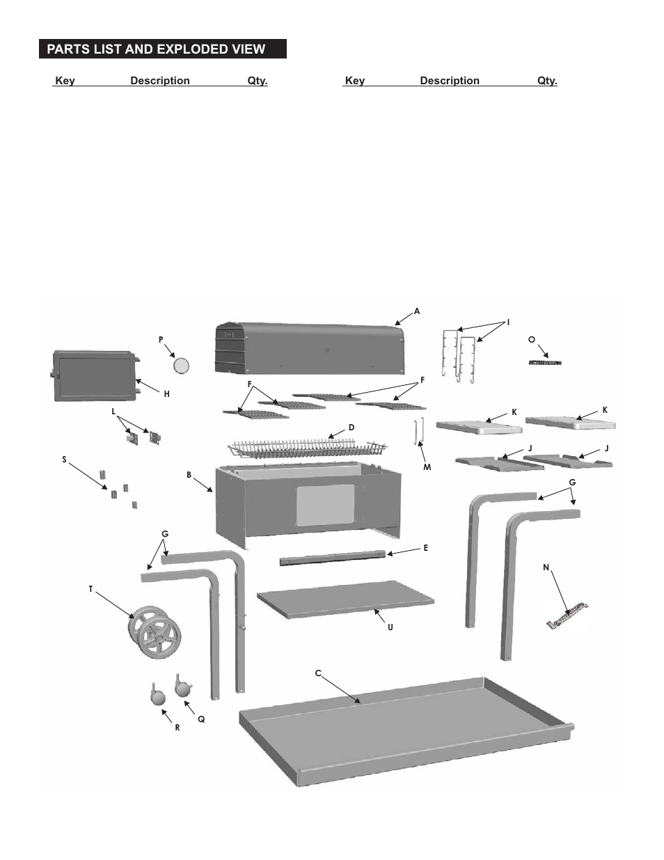 Parts list and exploded view | Char-Broil 8301390 User Manual | Page 7 / 20