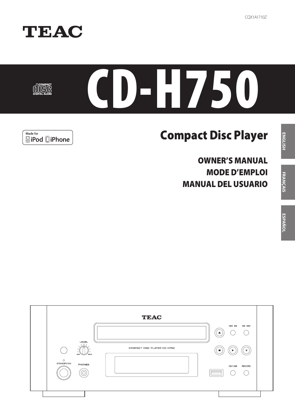 Teac CD-H750 User Manual | 84 pages