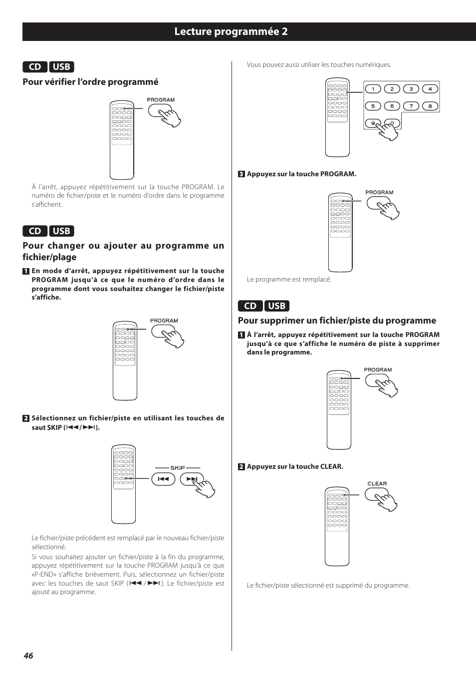 Lecture programmée 2 | Teac CD-H750 User Manual | Page 46 / 84