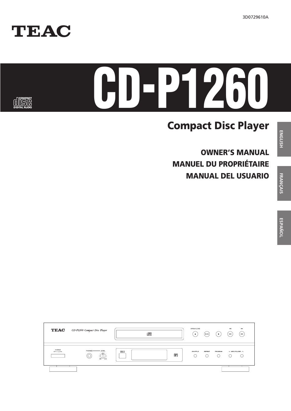 Teac CD-P1260 User Manual | 52 pages