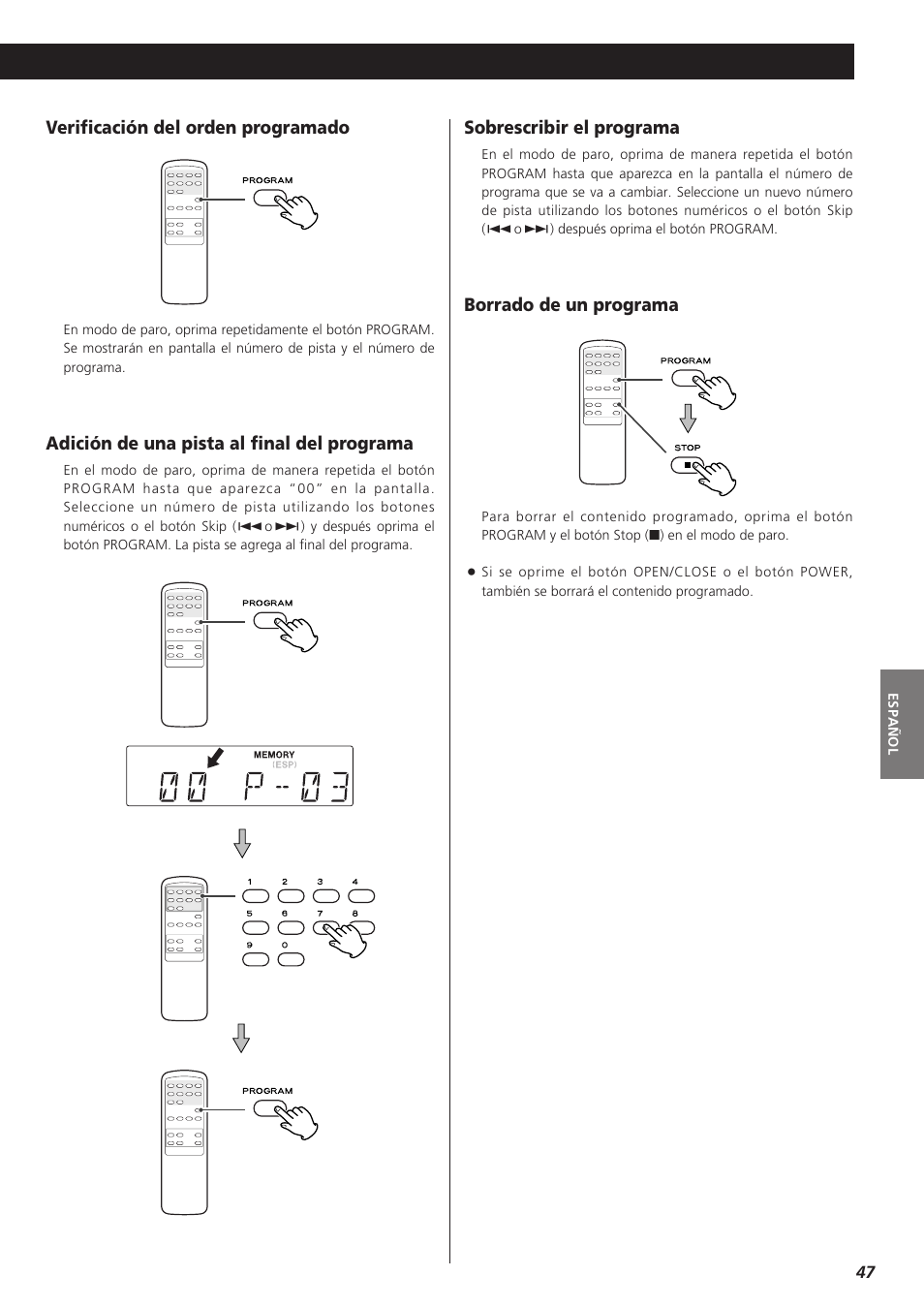 Teac CD-P1260 User Manual | Page 47 / 52