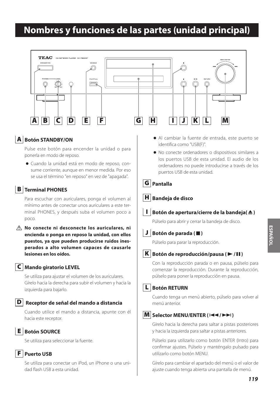 Teac CD-P800NT-B User Manual | Page 119 / 160