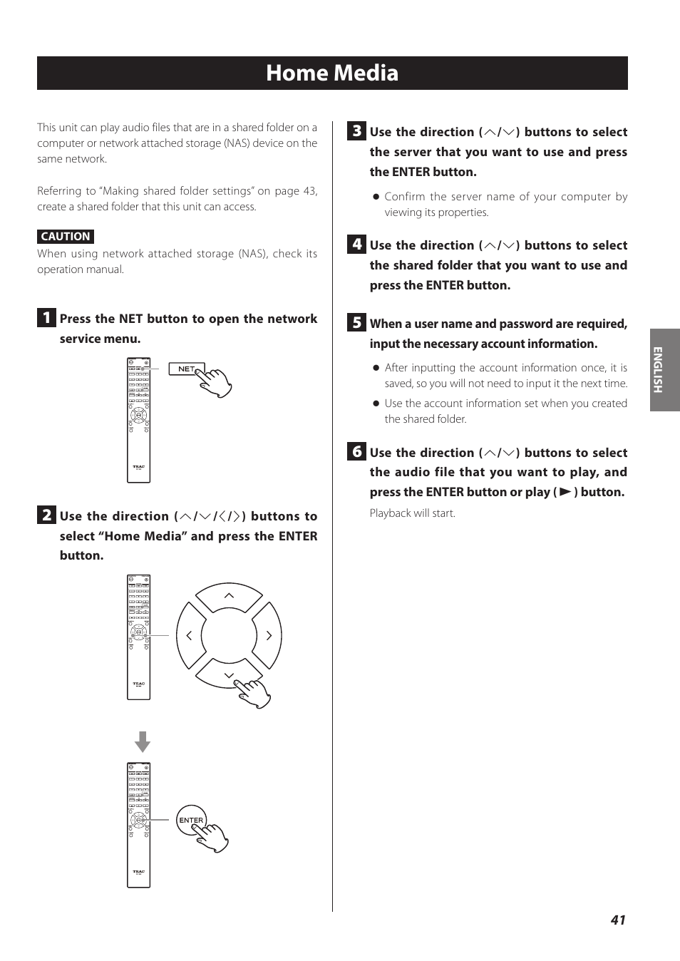 Home media | Teac CD-P800NT-B User Manual | Page 41 / 160