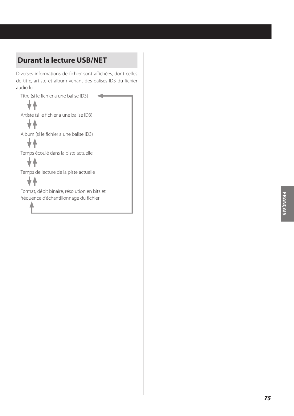 Durant la lecture usb/net | Teac CD-P800NT-B User Manual | Page 75 / 160