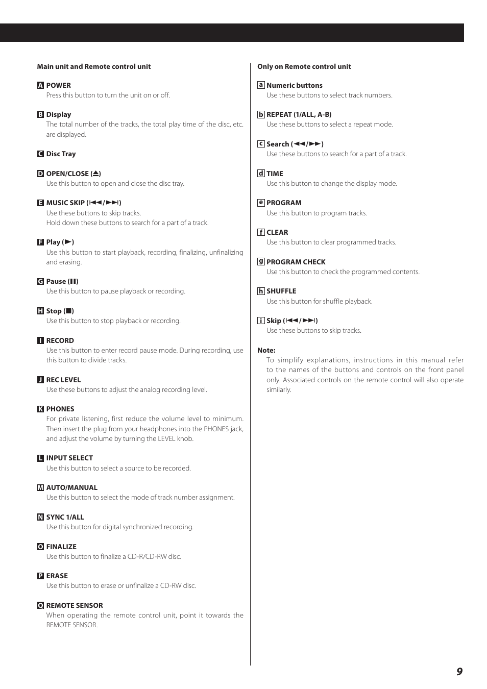 Teac CD-RW890 User Manual | Page 9 / 28