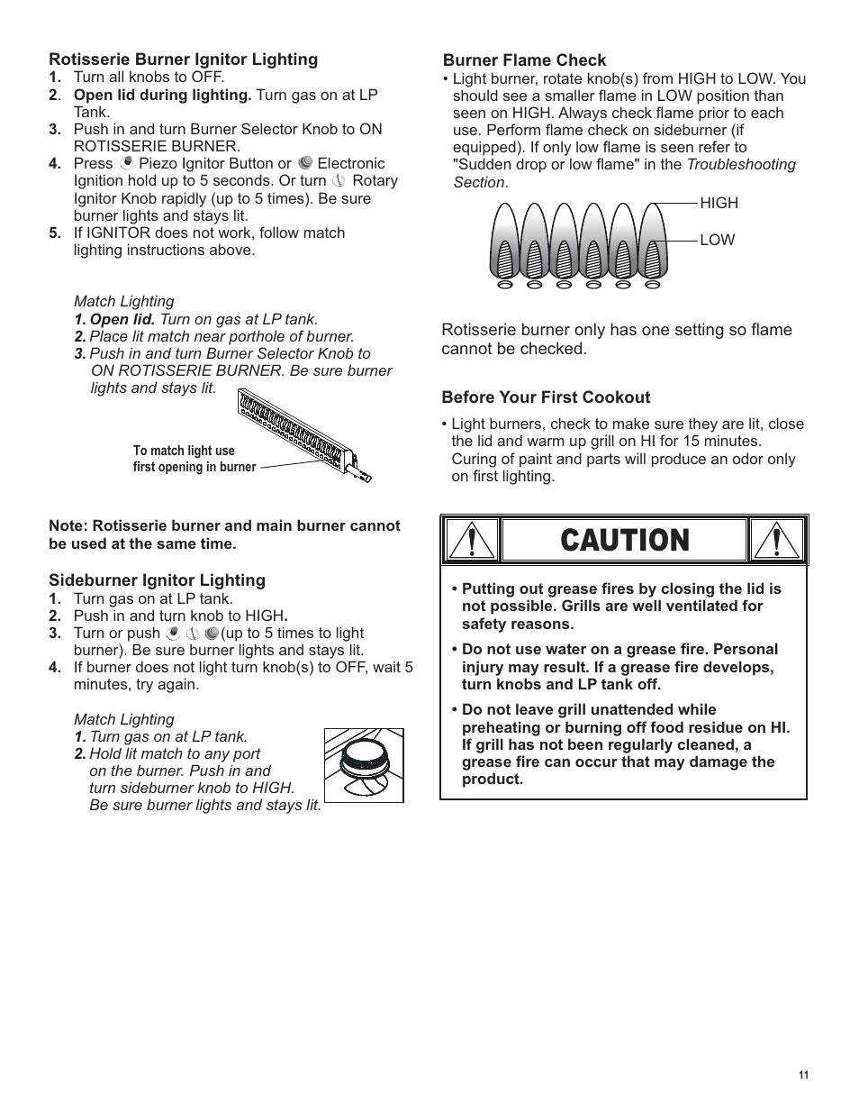 Caution | Char-Broil LP Gas Grill User Manual | Page 11 / 32