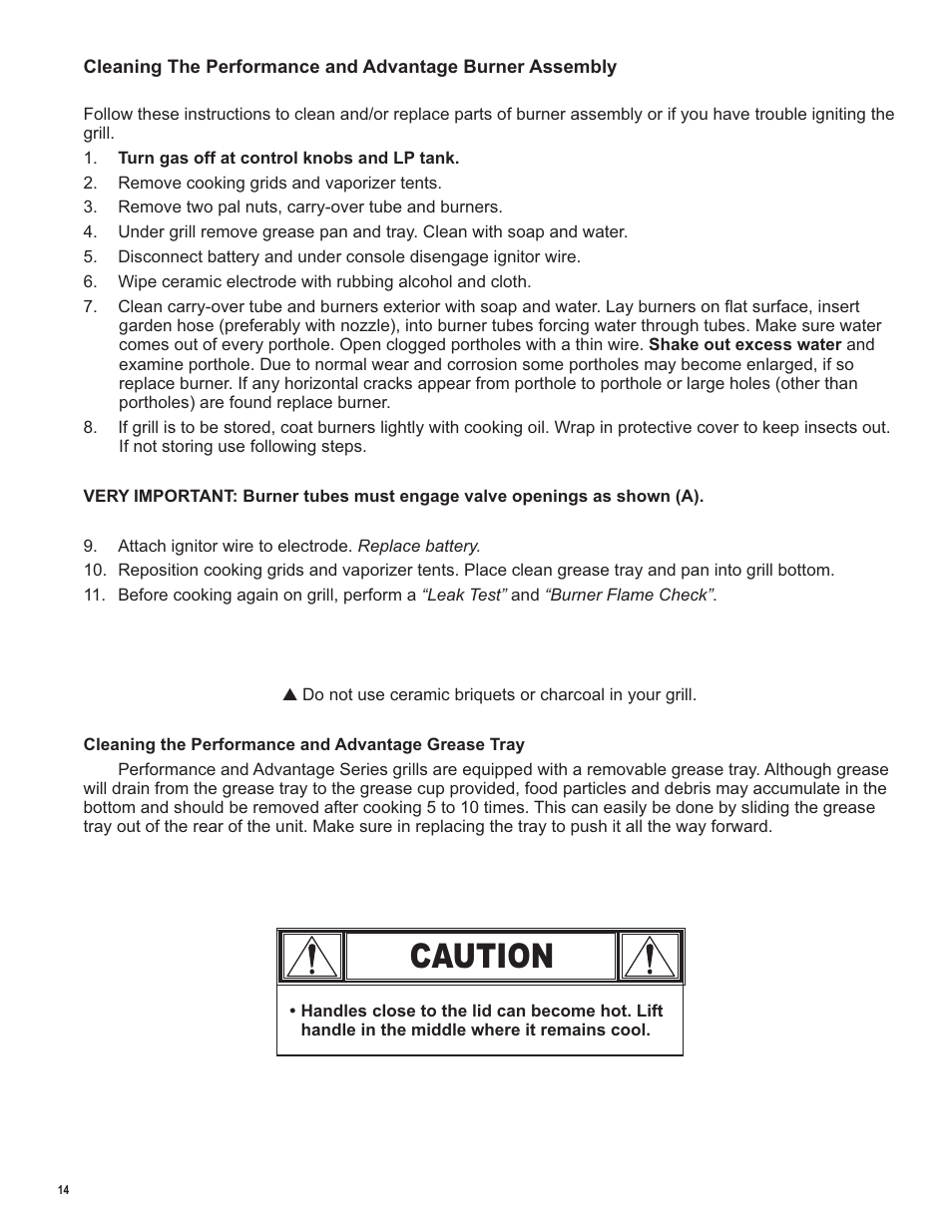 Caution | Char-Broil LP Gas Grill User Manual | Page 14 / 32