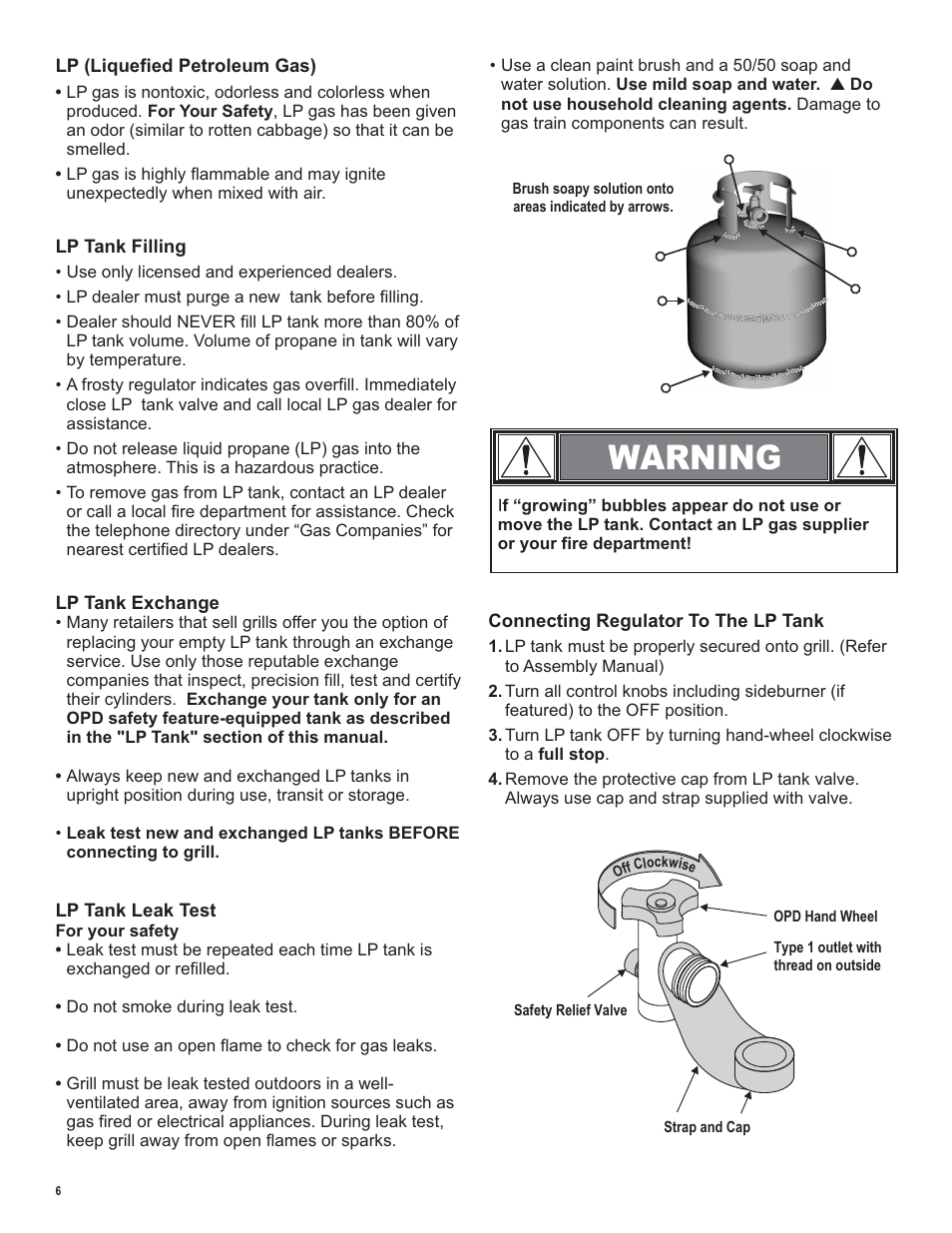 Warning | Char-Broil LP Gas Grill User Manual | Page 6 / 32