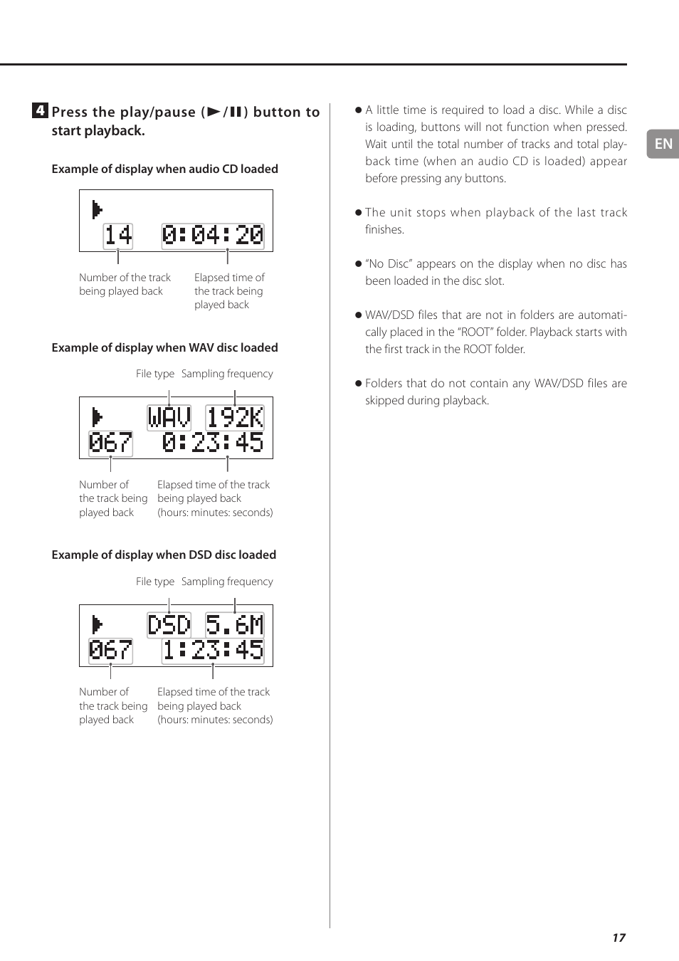 E 17 | Teac PD-501HR User Manual | Page 17 / 88