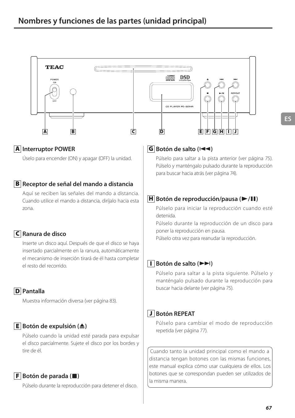 Teac PD-501HR User Manual | Page 67 / 88