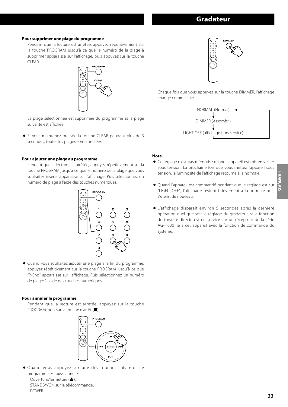 Gradateur | Teac PD-H600 User Manual | Page 33 / 52