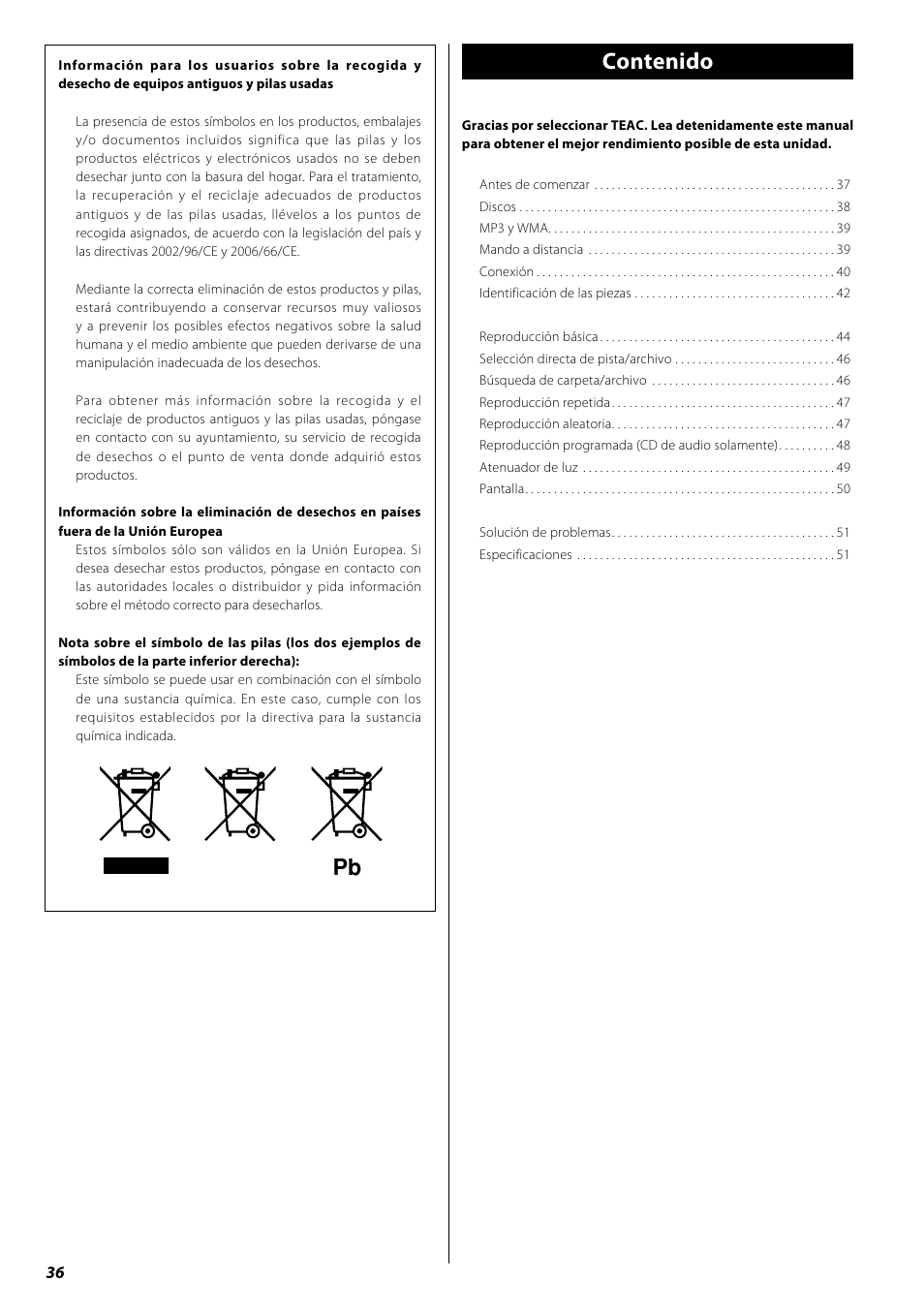 Teac PD-H600 User Manual | Page 36 / 52