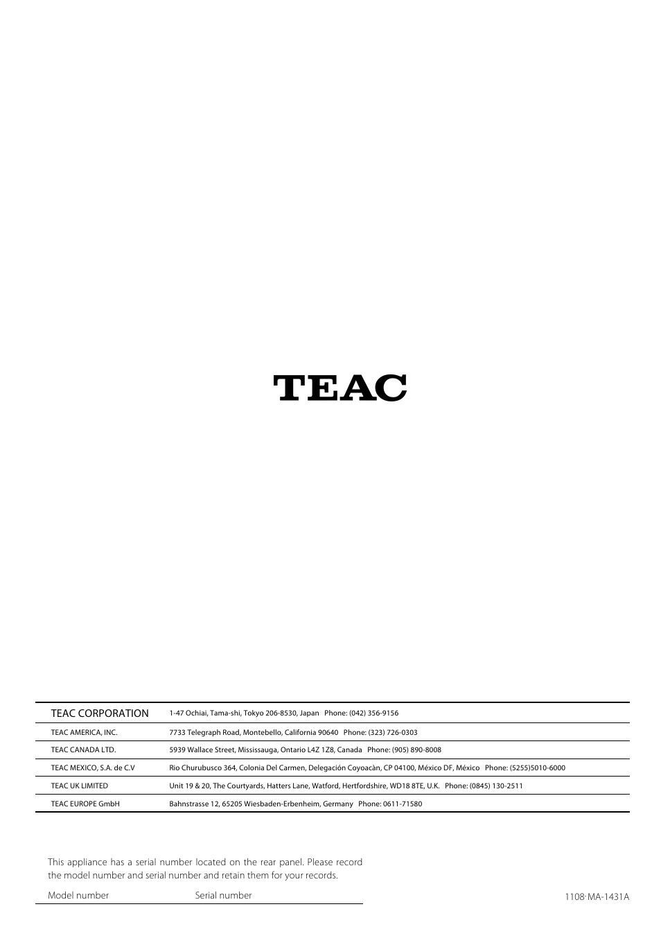 Teac PD-H600 User Manual | Page 52 / 52