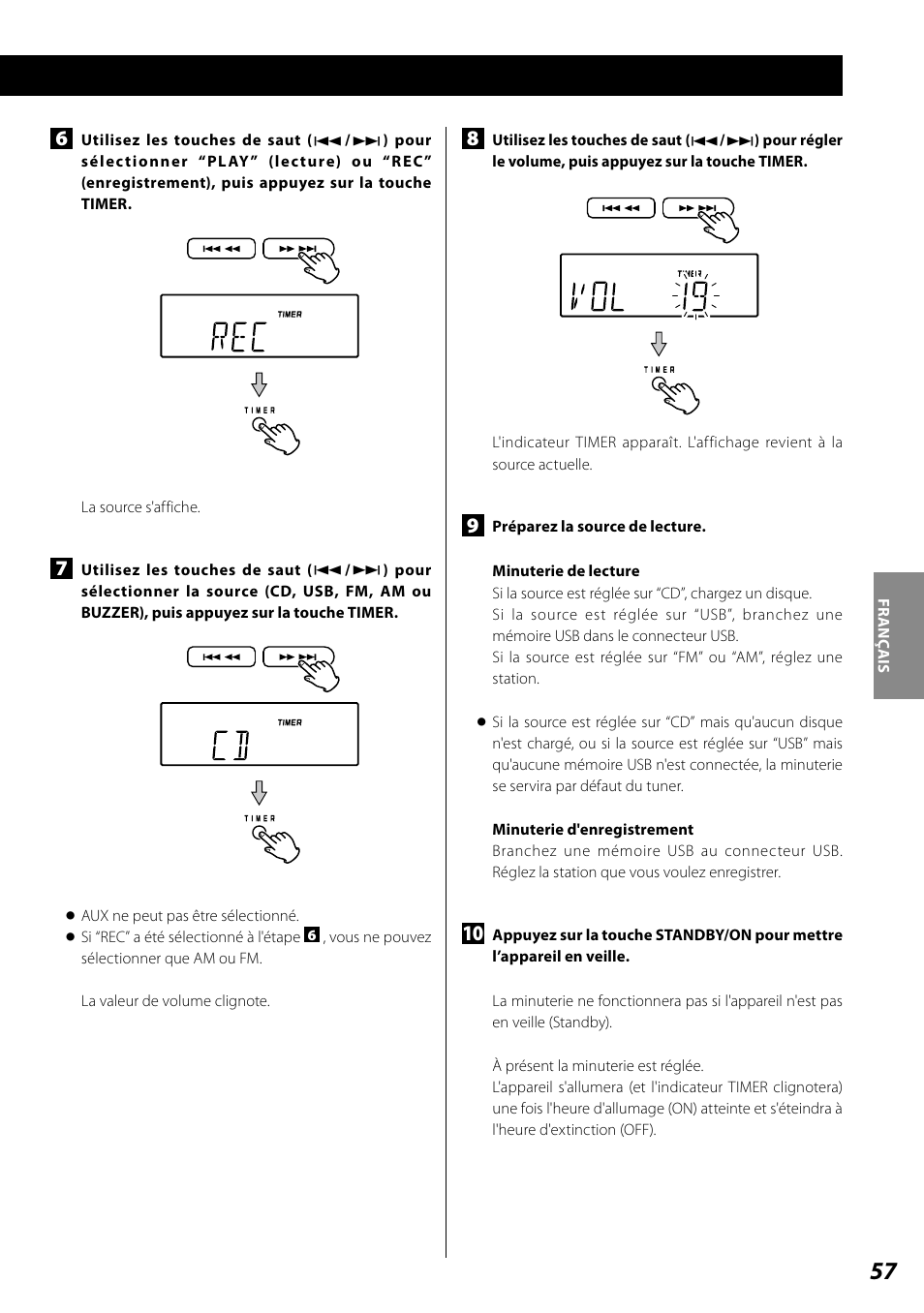 Caractéristiques techniques | Teac SL-D920 User Manual | Page 57 / 88