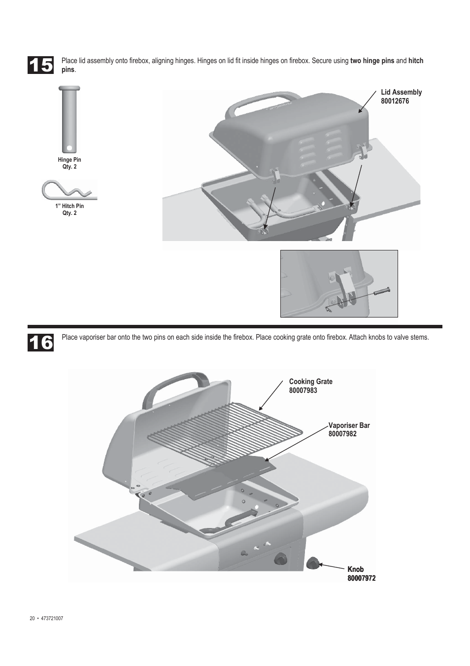 Char-Broil TRADITIONS 473721007 User Manual | Page 20 / 28