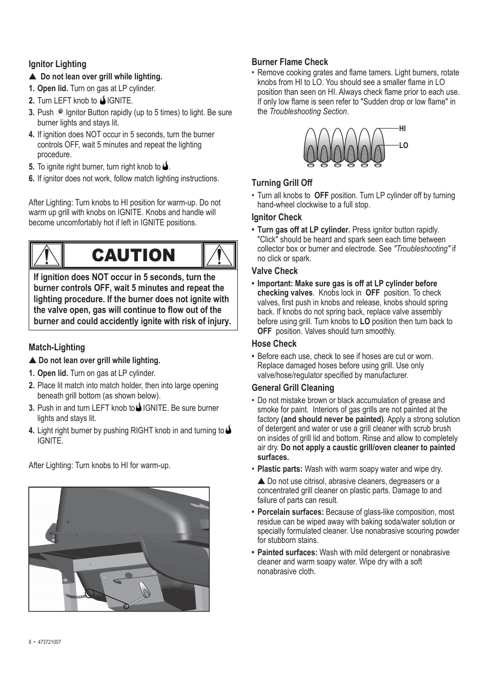 Caution | Char-Broil TRADITIONS 473721007 User Manual | Page 8 / 28