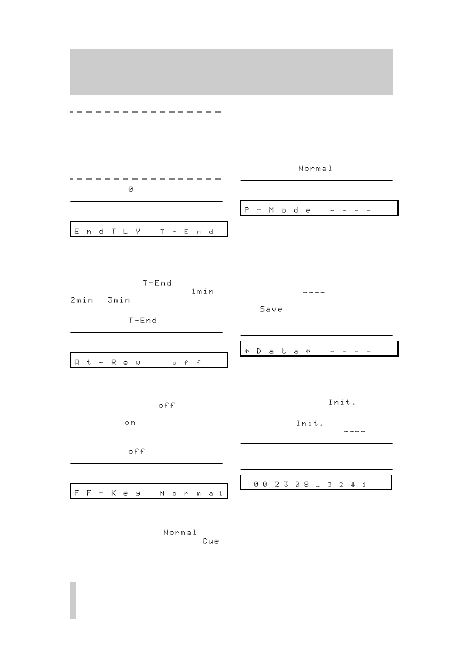 10 end tally signal, 11 auto rewind, 12 fast forward mode | 13 parameter save, 14 initializing settings, Setting made in 3.11, "auto rewind, 3 - menu functions, 10end tally signal, 11auto rewind, 12fast forward mode | Teac DA-40 User Manual | Page 20 / 34