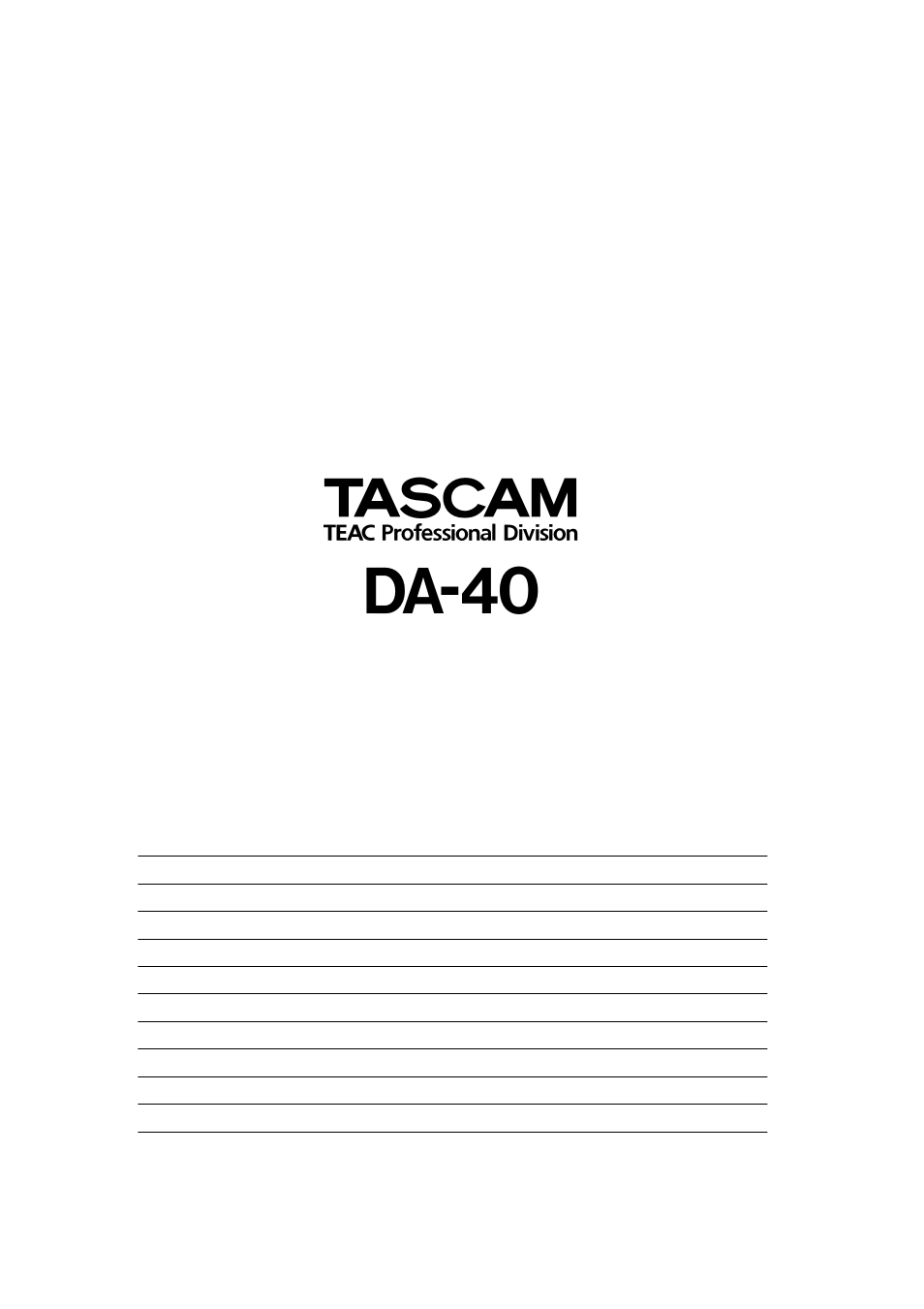 Da-40, Teac corporation | Teac DA-40 User Manual | Page 34 / 34