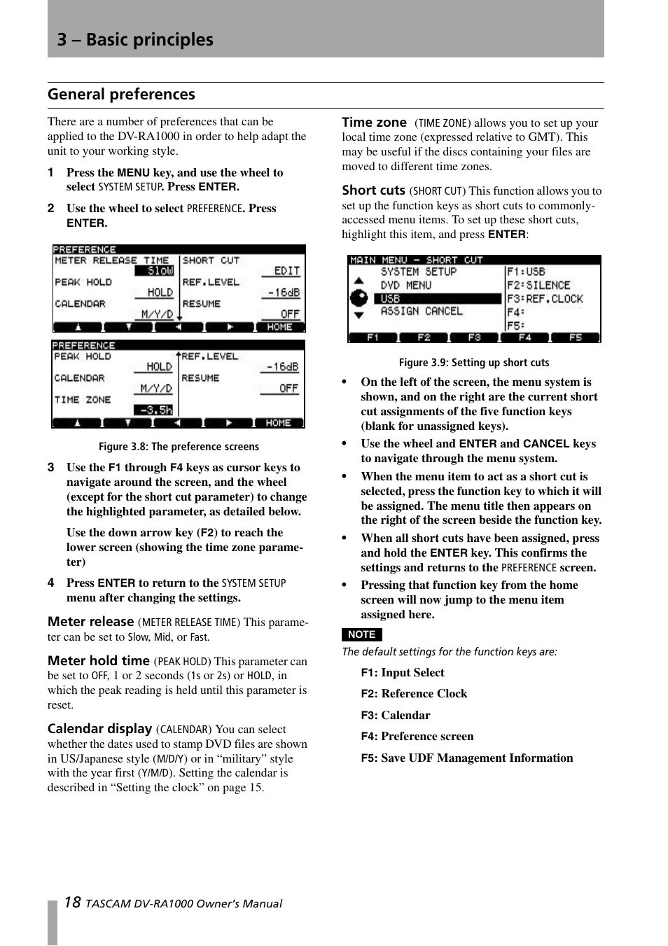 General preferences, 3 – basic principles | Teac DV-RA1000 User Manual | Page 18 / 48