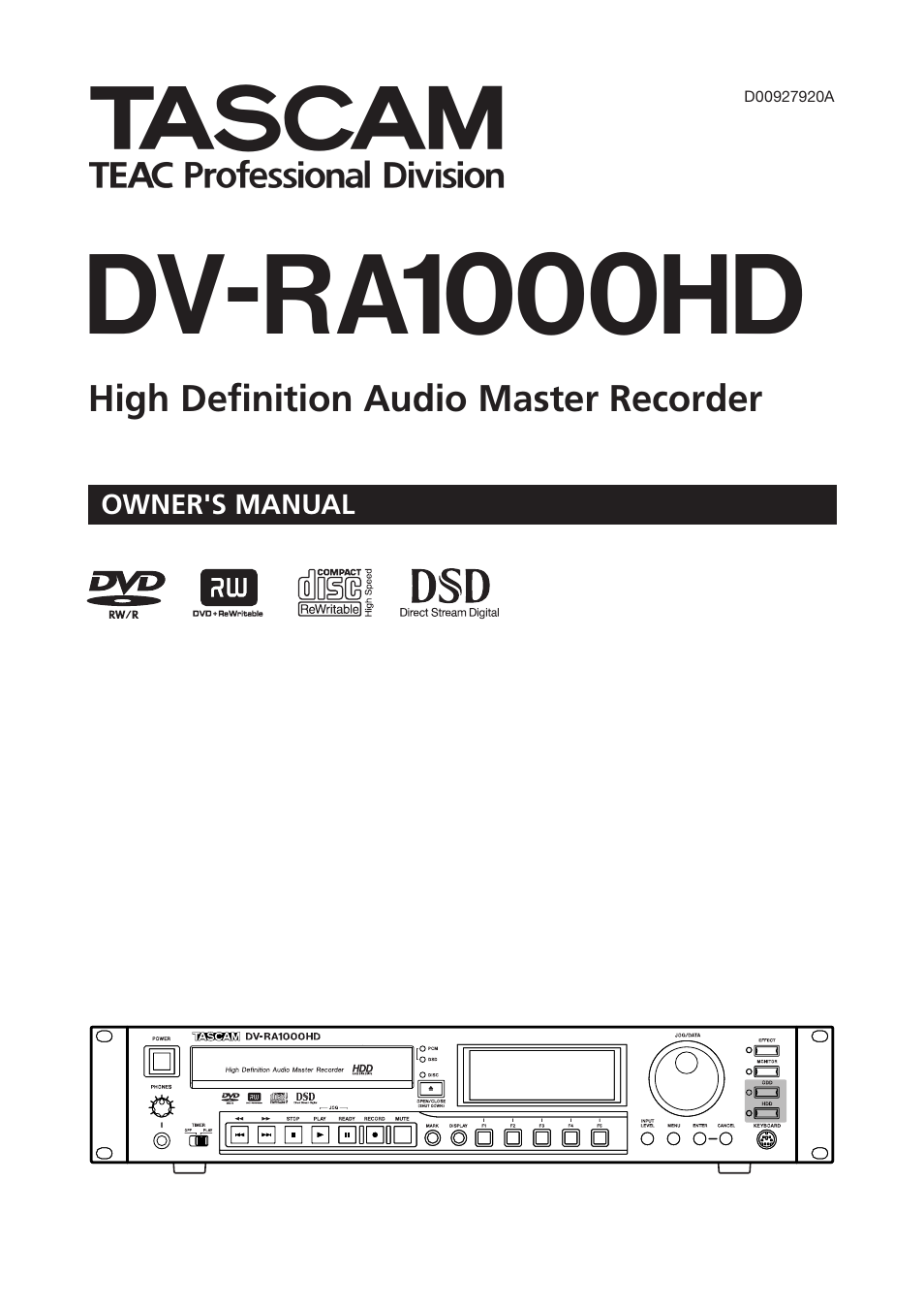 Teac DV-RA1000HD User Manual | 68 pages