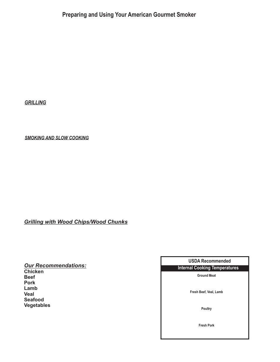 Preparing and using your american gourmet smoker | Char-Broil 10201595 User Manual | Page 3 / 16