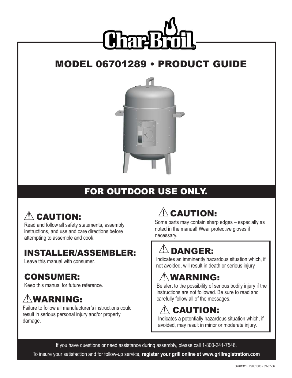 Char-Broil 6701289 User Manual | 8 pages
