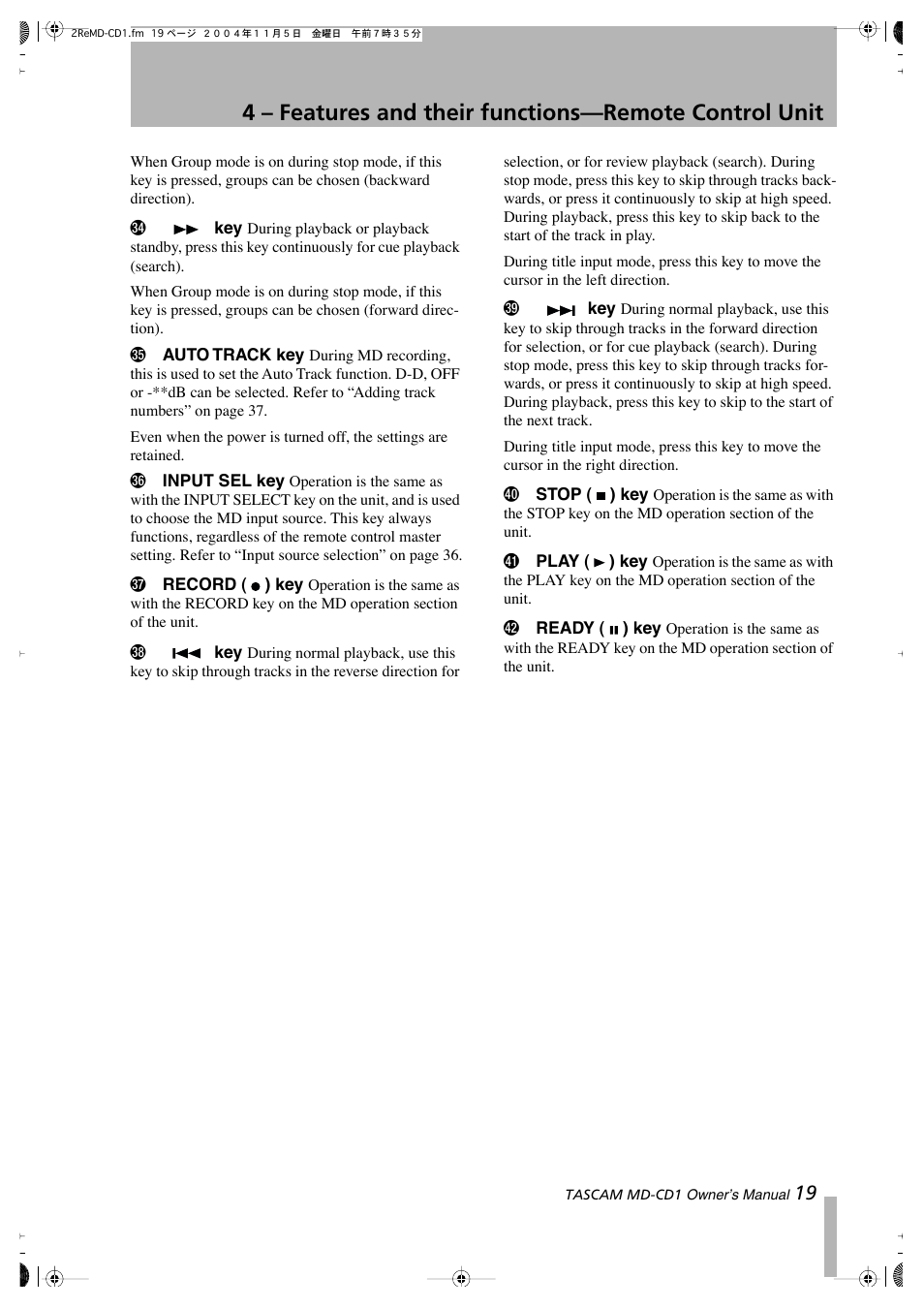 Teac MD-CD1 User Manual | Page 19 / 56