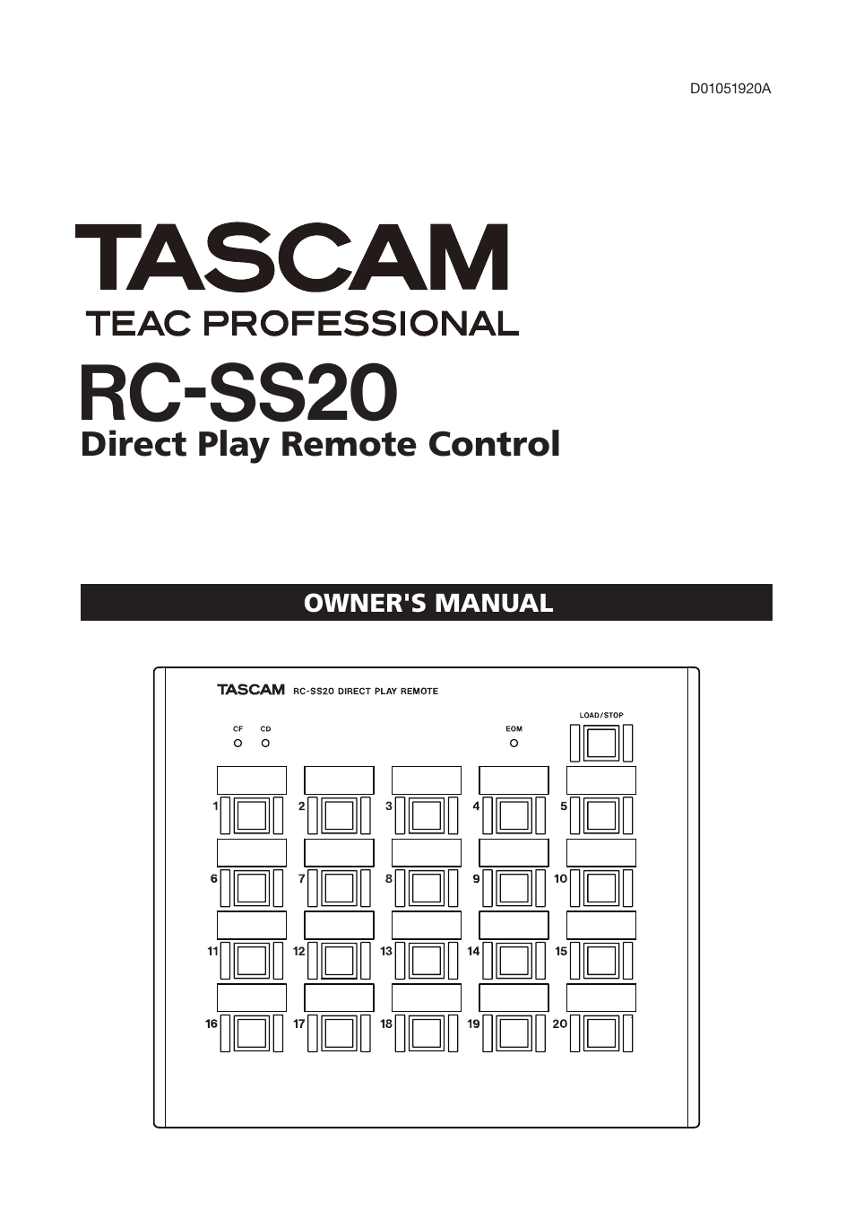 Teac RC-SS20 User Manual | 8 pages