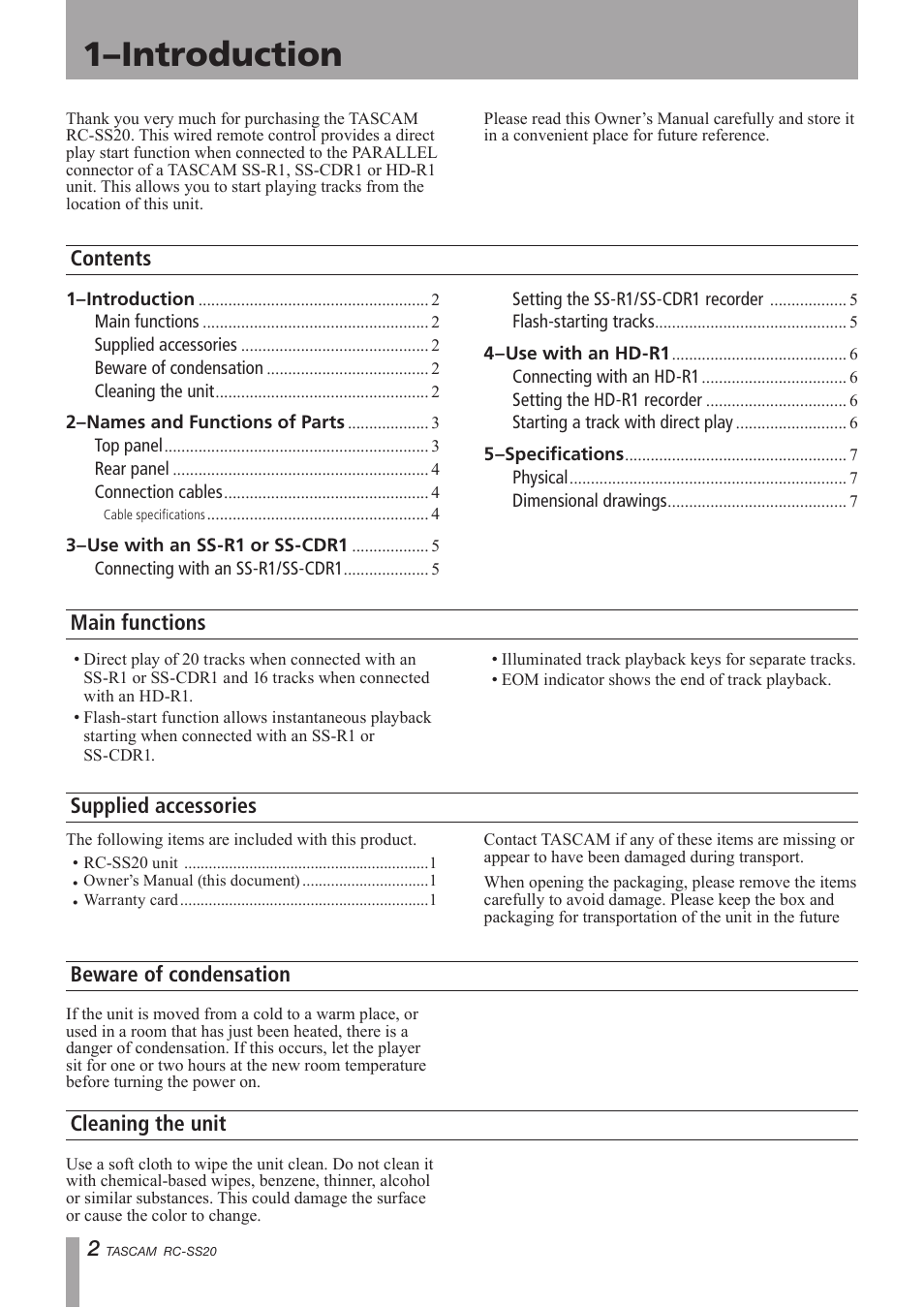 Teac RC-SS20 User Manual | Page 2 / 8