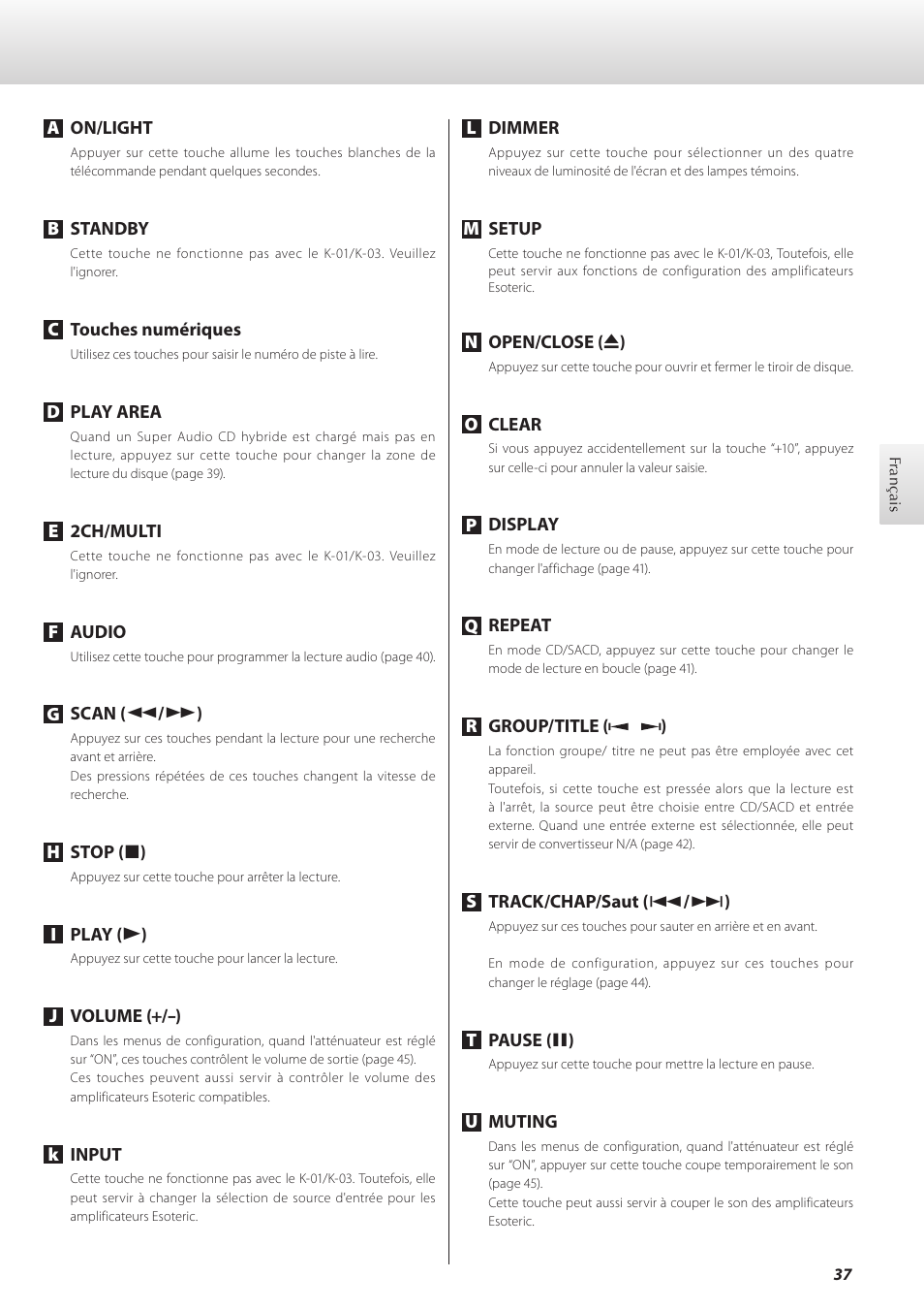 Teac K-01 User Manual | Page 37 / 76