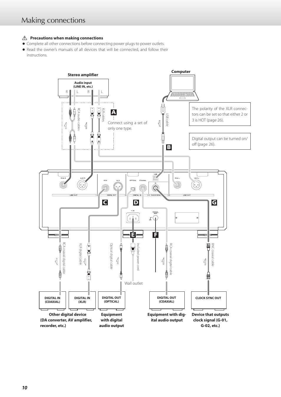 Making connections | Teac K-01X User Manual | Page 10 / 84